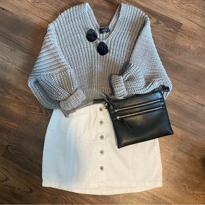 White Denim Skirt